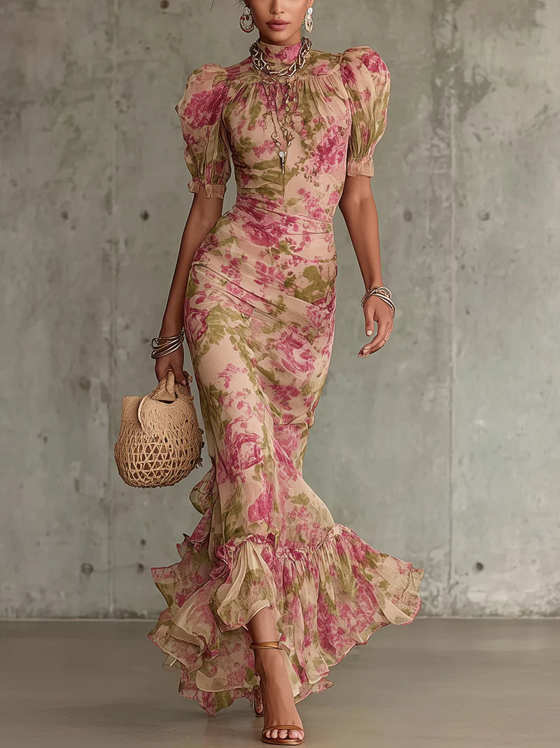 Rosalie™ | Vestido maxi com estampado de rosas vintage