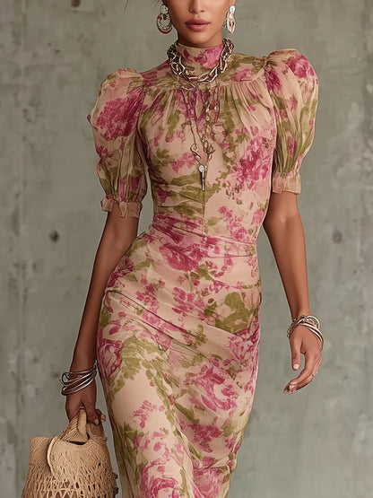 Rosalie™ | Vestido maxi com estampado de rosas vintage