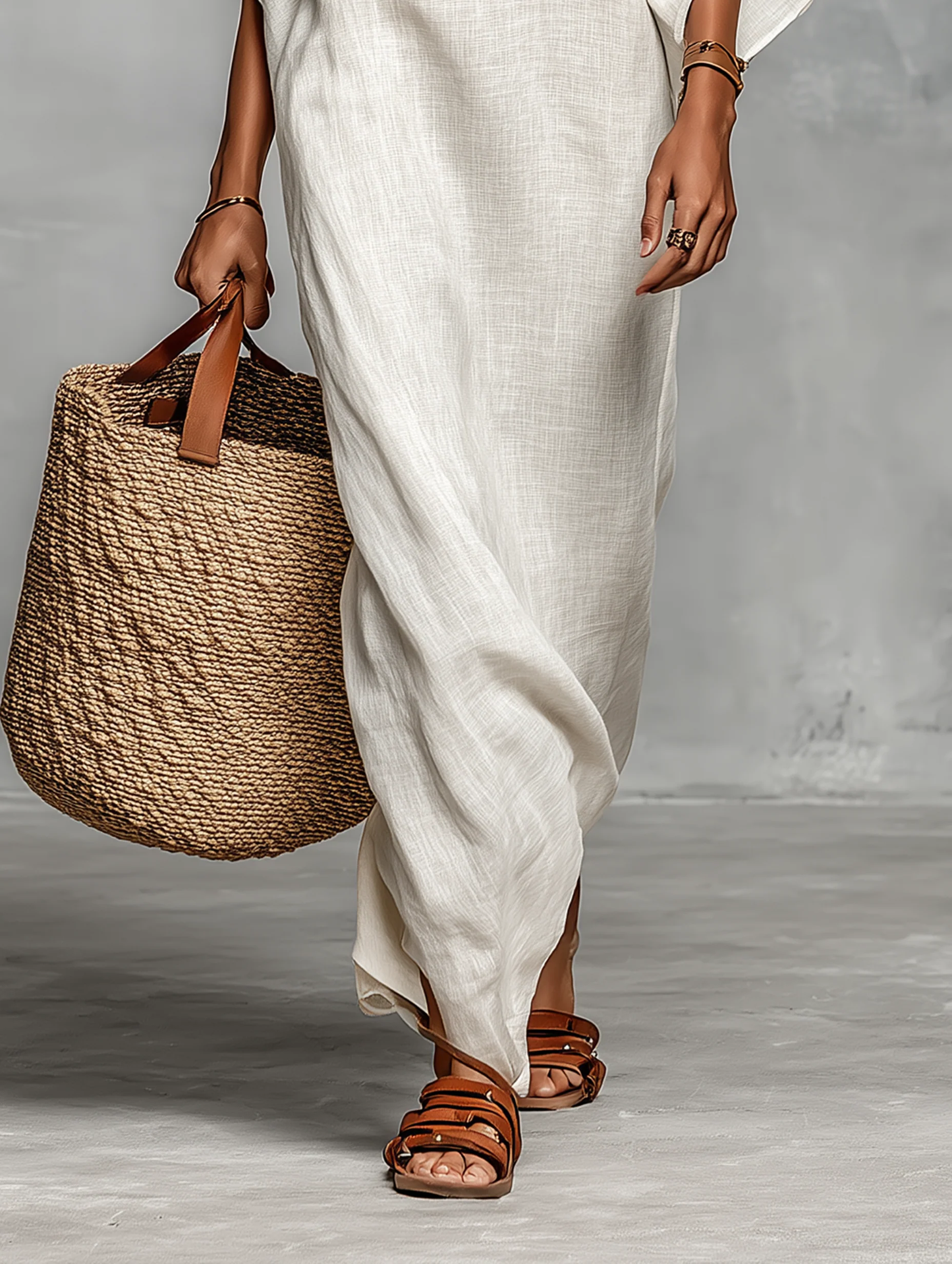 Aveline™ | Vestido maxi de ombros descobertos com mangas morcego