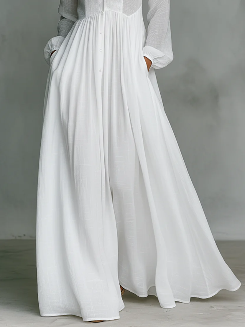 Léonie™ | Vestido maxi minimalista com gola alta