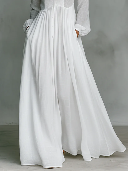 Léonie™ | Vestido maxi minimalista com gola alta