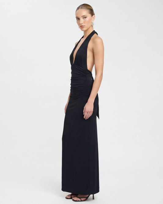 VESTIDO COMPRIDO HALTER COM COSTAS ABERTAS
