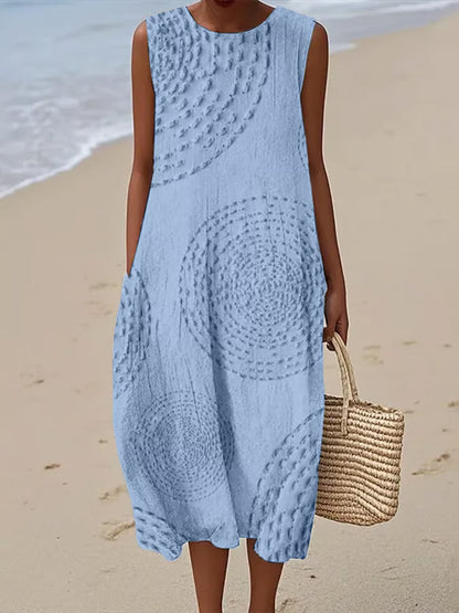 Ana - Vestido Maxi Sem Mangas Texturizado