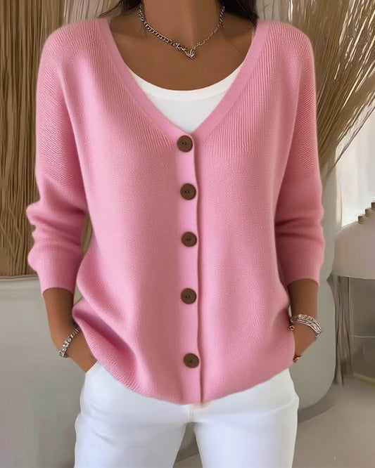 Camélia | Cardigan em malha com botões e silhueta estruturada