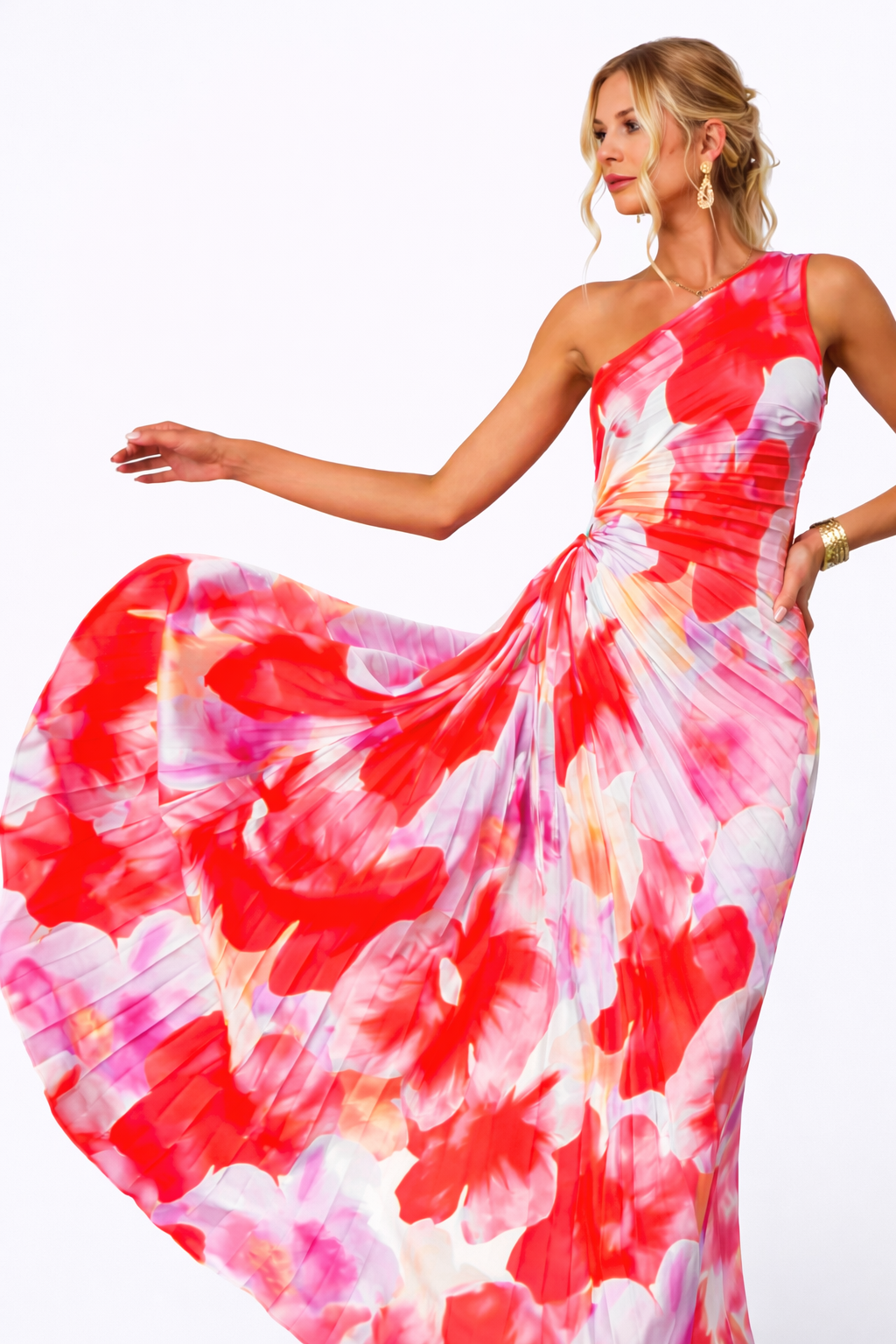 VESTIDO MAXI ASSIMÉTRICO ESTAMPADO