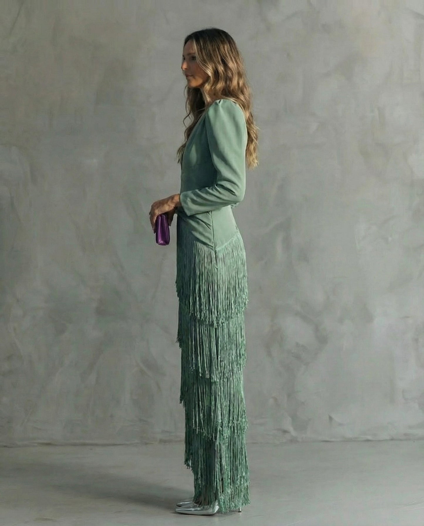 Clara - Vestido com Mangas de Franjas