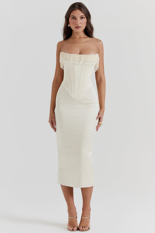 VESTIDO MIDI CORSET SEM ALÇAS