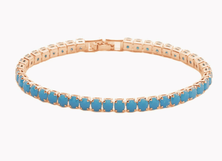 Pulseira Elegante em Ouro e Turquesa