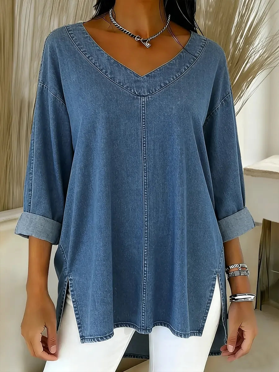 Lina - Top Denim Descontraído