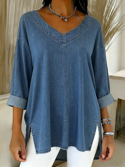 Lina - Top Denim Descontraído