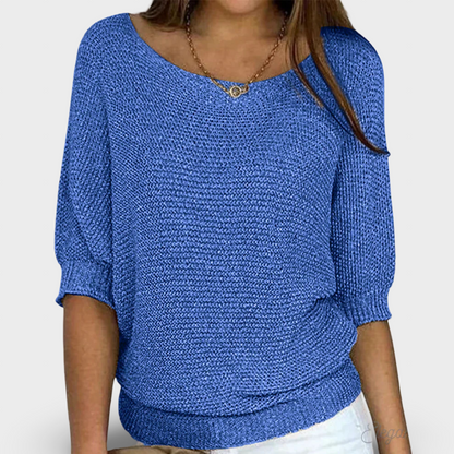 Janete - Camisola Elegante de Malha Entrançada