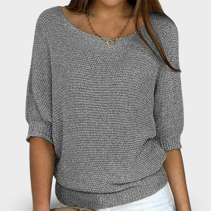 Janete - Camisola Elegante de Malha Entrançada