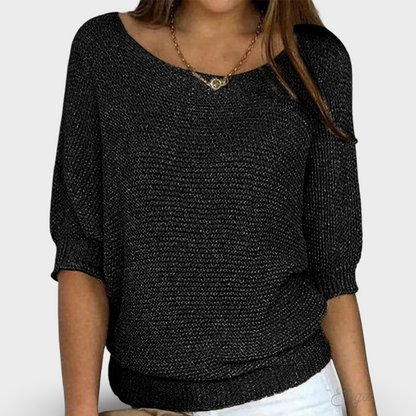 Janete - Camisola Elegante de Malha Entrançada