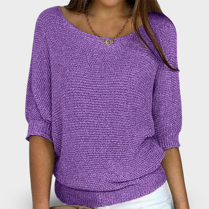 Janete - Camisola Elegante de Malha Entrançada